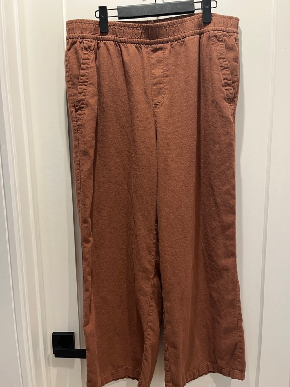 Old Navy Wide Leg Linen Pants Rust Brown